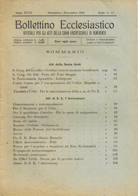 Bollettino Ecclesiastico. Ufficiale per gli Atti della Cura Arcivescovile di Ben