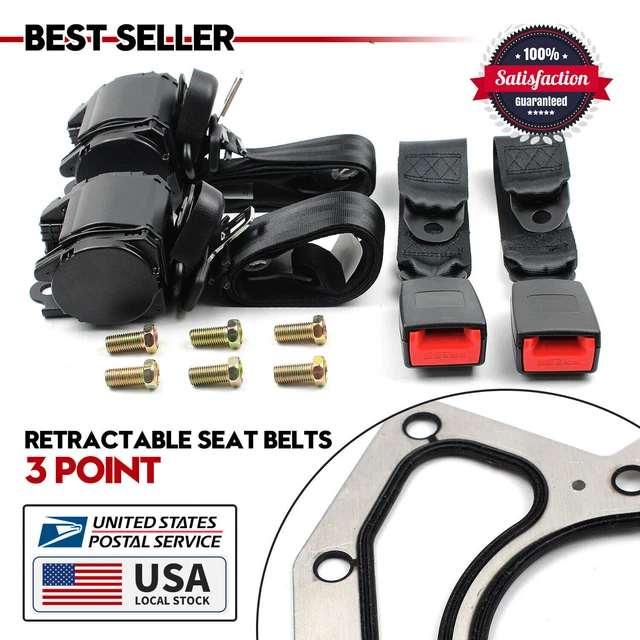 Retractable 3 Point Safety Seat Belt Straps Car Vehicle Adjustable Belt For Ford