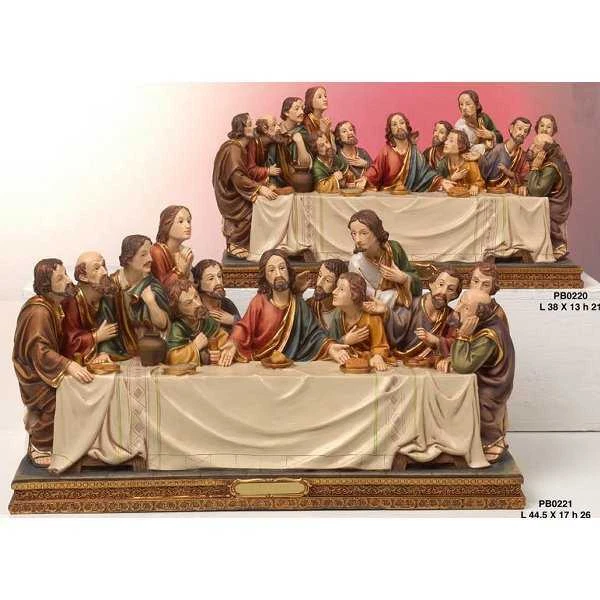 DAS LETZTE ABENDMAHL VON Jesus' E Apostel - Tolle Statue Harz - Cm. 38x13x21