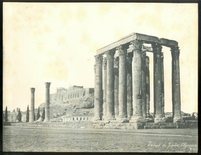 GRECE Greece Acropole Temple Jupiter Athènes Photo Vintage Albumine c1875 
