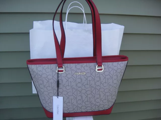 New Calvin Klein JANAE MONOGRAM Tote Bag .100%Authentic.Retail$158.00