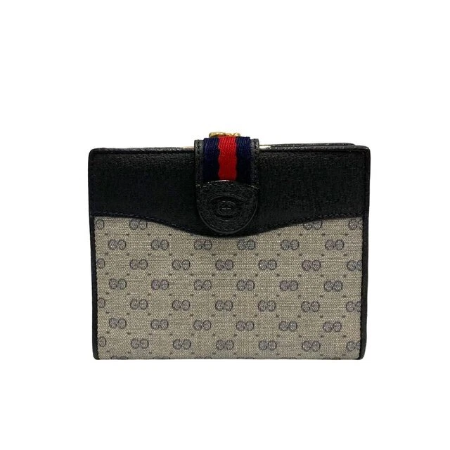 Pole Gucci Vintage Old Sherry Line Micro Gg Leather Clasp Bi-Fold Wallet M S1C09