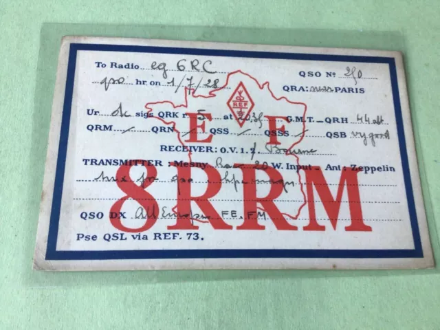 Vintage QSL Radio communication card Paris 1928   Ref 52732