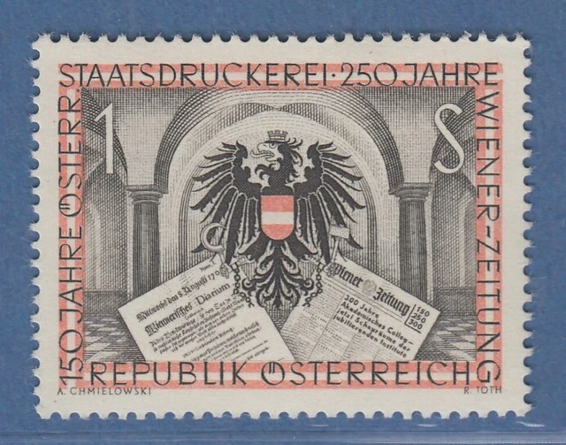 Österreich 1954 Sondermarke 250 Jahre Wiener Zeitung Mi.-Nr. 1011