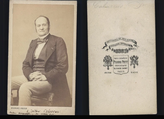 PIERRE PETIT PARIS Dr de Cabarrus hom opathe Vintage albumen