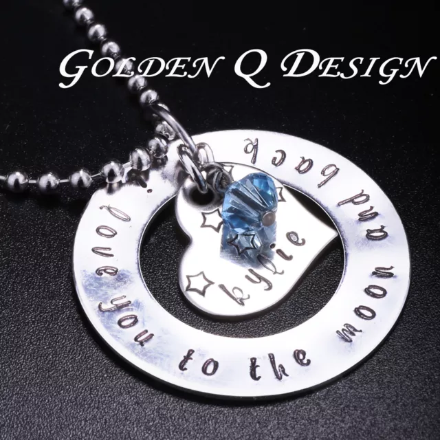 Personalised Stainless Steel Any Words Name Heart Necklace Birthday Gift D135