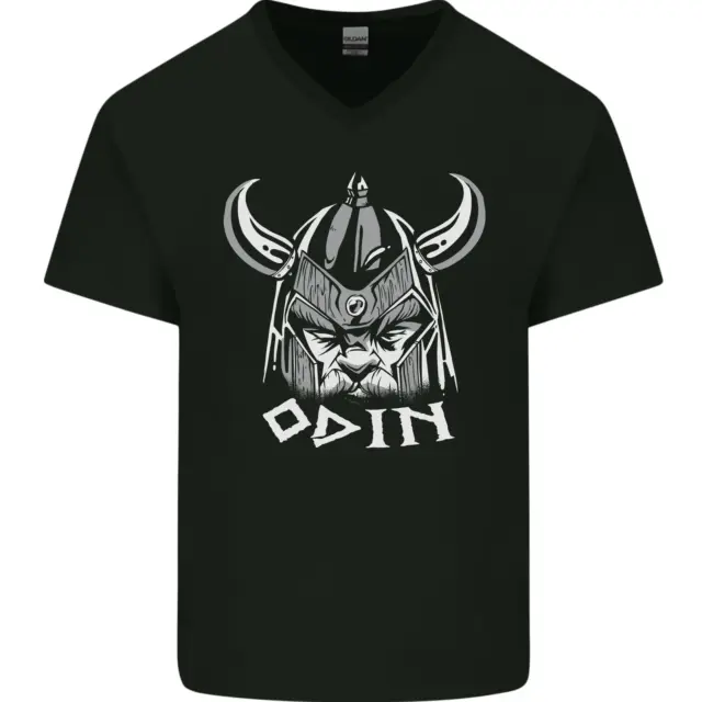 Odin Viking God Warrior Valhalla Norse Gym Mens V-Neck Cotton T-Shirt