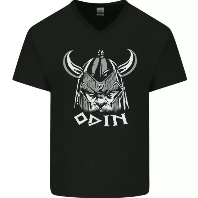 T-shirt da uomo scollo a V cotone Odin Viking God Warrior Valhalla palestra norrena