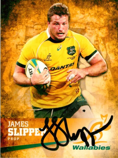 ✺Signed✺ 2016 WALLABIES Rugby Union Card JAMES SLIPPER