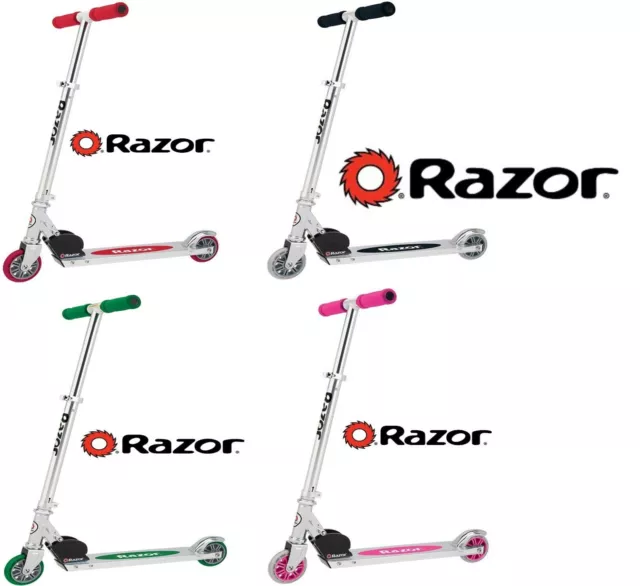 Razor Scooter A Kick Light Folding Adjustable Black Red Green Pink Kids Scooter