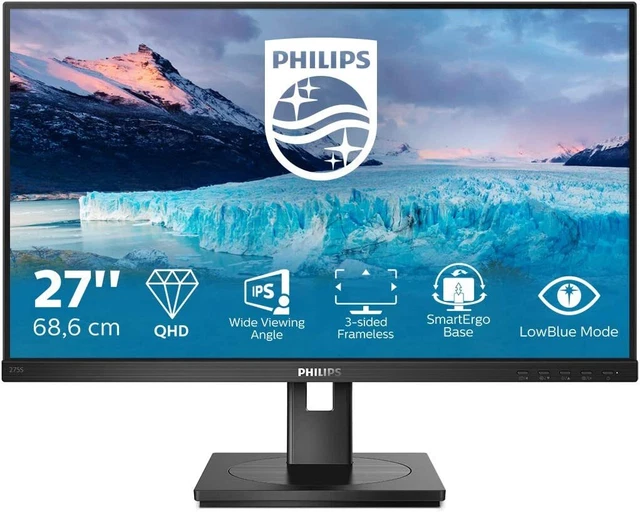 Philips S-line 275S1AE, 27" LED-Monitor WQHD 2560x1440 IPS HDMI DisplayPort DVI