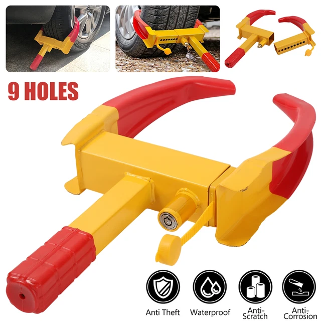 Wheel Clamp Heavy Duty Anti Theft Lock Caravan Trailer Security Car Van + Keys