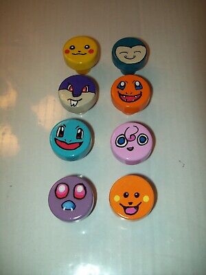 Hand Painted Drawer/Cabinet Pokemon Wood Knobs Group of 8.........Nice