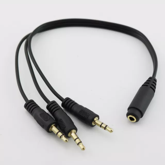 3.5mm TRS Female to 3x 1/8" 3.5mm Stereo Male Audio Splitter Adapter Cable 30cm