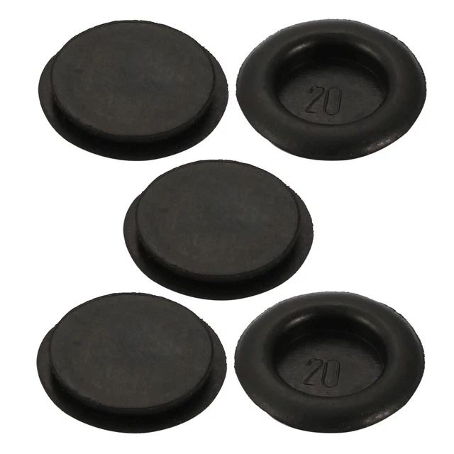 5pcs fil passe-fil caoutchouc protection noir Dia 20mm passe-fil seul côté