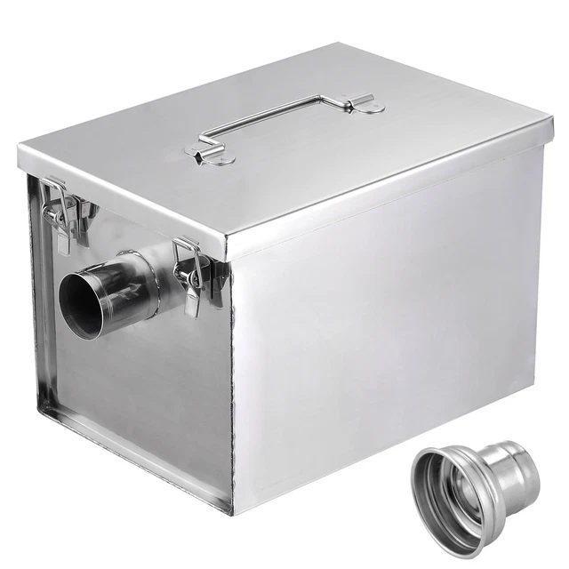 WeChef 8 Lbs Commercial Grease Trap Stainless Steel Interceptor 5GPM Restaurant