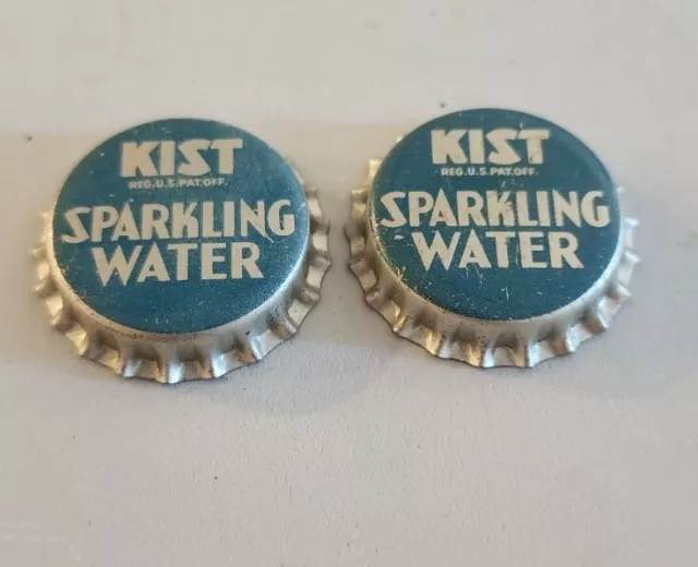 2 New KIST SPARKLING WATER cork soda pop bottle cap crowns vintage