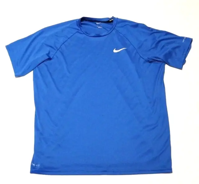 Nike Swim Dri-Fit Short Sleeve UPF 40+ Activewear Men's XL Training T-Shirt Blue