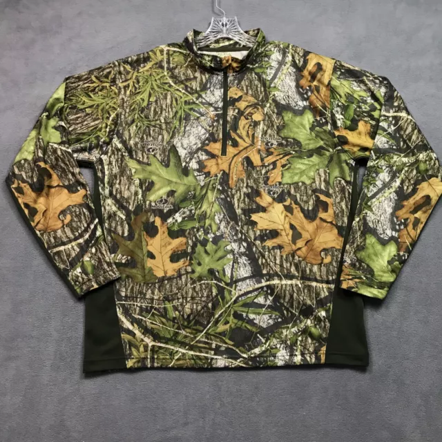 Mossy Oak Obsession Camo Hunting Shirt by RedHead Long Sleeve 1/4 Zip Mens Large