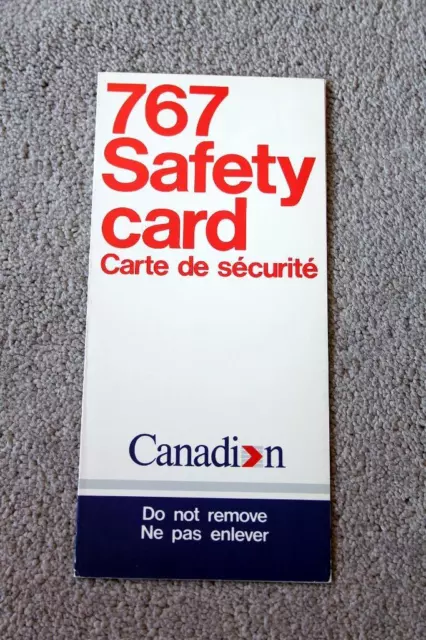 Canadian Airlines International Boeing 767 Safety Card
