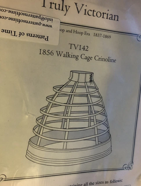 Truly Victorian TV 142 Civil War Reenactment  1856 Walking Cage Crinoline UC FF