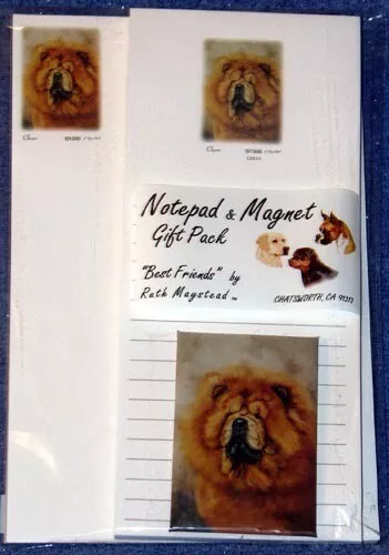 Chow Chow Dog List Pad Note Pad & Magnet Set Gift Pack 2 Pads by Ruth Maystead