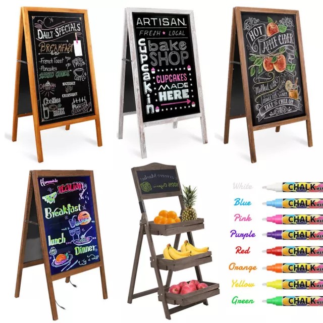 Heavy Duty Wooden Frame A Board Pavement Sign Shop Chalkboard Sign Free Standing