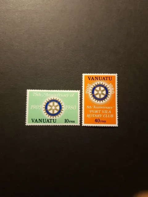 Stamp Vanuatu 75eme Anniversary Of Rotary N°611/612 New Luxury Airmail 1980
