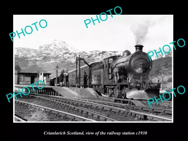 OLD LARGE HISTORIC PHOTO CRIANLARICH SCOTLAND THE RAILWAY STATION c1930