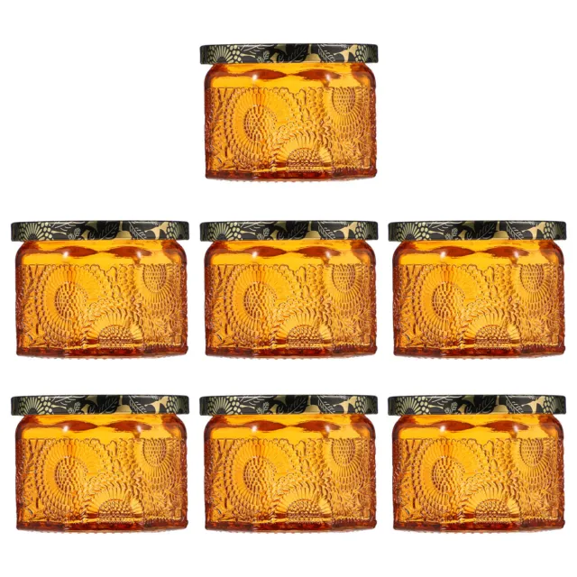 7 piezas contenedores de vidrio alimentos frascos de velas naranjas para hacer velas