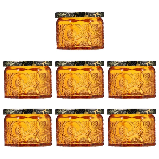 7 piezas contenedores de vidrio alimentos frascos de velas naranjas para hacer velas