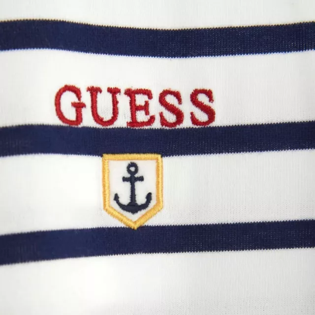 Guess t-shirt bianca blu a righe maglietta uomo Guess art. M4GI33 KC6X1 3