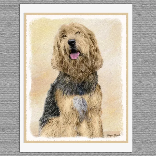 6 Otterhound Dog Blank Art Note Greeting Cards