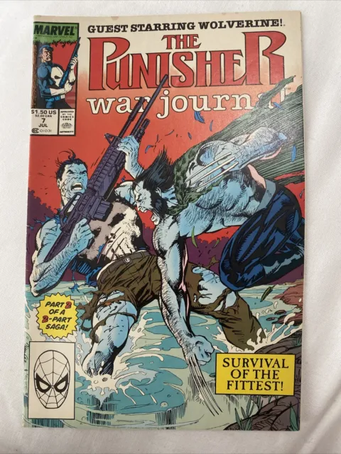 Marvel Comics The PUNISHER War Journal #7 VS Wolverine Jul 1989 Jim Lee