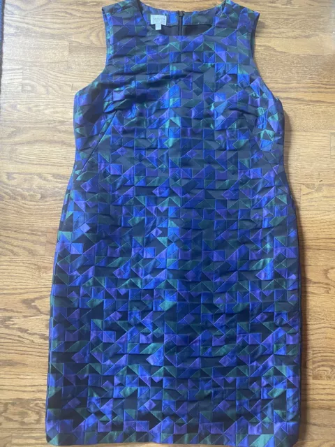 Armani Collezioni Geometric Print Sleeveless Cocktail Dress Size 6