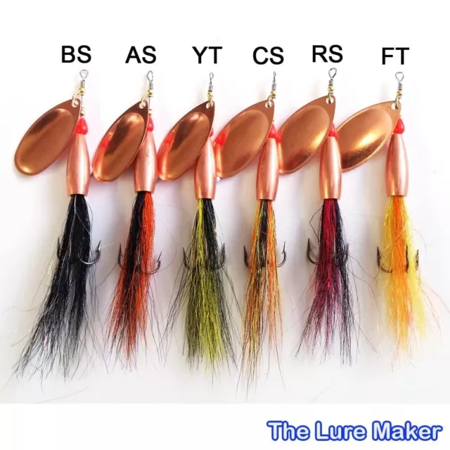 FLYING C ,BULLET Head Bucktail Spinner Lure Copper 12g & 16g 6 Salmon  Patterns. £4.99 - PicClick UK