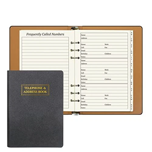 Refillable Address Book With Alphabetical Tabs 600 Entry Spaces Large Print