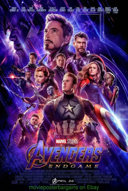 AVENGERS : ENDGAME MOVIE POSTER Original N.Mint  DS 27x40  IRON MAN THOR ETC..