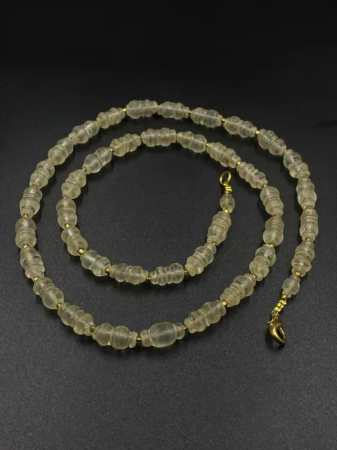 Mauryan culture Ancient antique crystals beads mala necklace rare shape