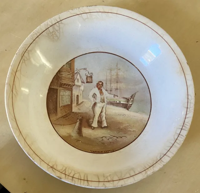 Vintage Grimwades Dickens 5.5” Souvenir Plate CAPTAIN CUTTLE Dombey Son England