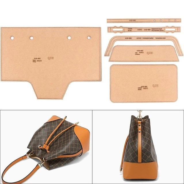 Leather Craft Women's Shoulder Bags Buckets Sewing Pattern Kraft Paper Template