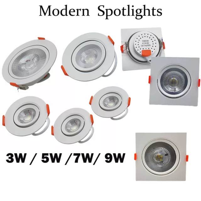 Modern LED Adjustable Tilt Angle Downlights Recessed Round Ceiling Spotlights