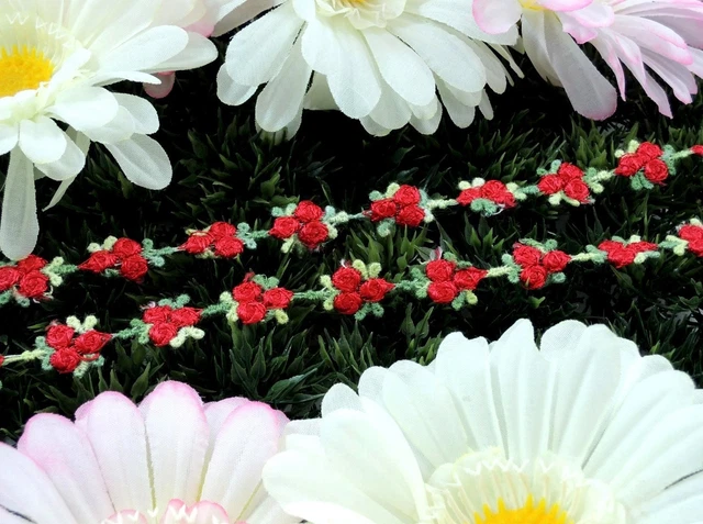 Embroidered Floral 1/2" wide 1Yard Rayon Venise Lace trim