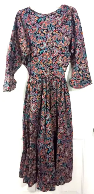 Rare 1970'd Droopy & Browns York Edinburgh Paisley Women's Dress Size 12