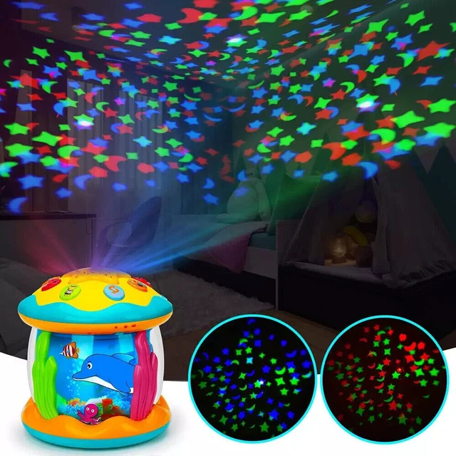 Child Kids Toddler Light Up Star Projector Lamp Rotary Musical Toys 6-36 Months,