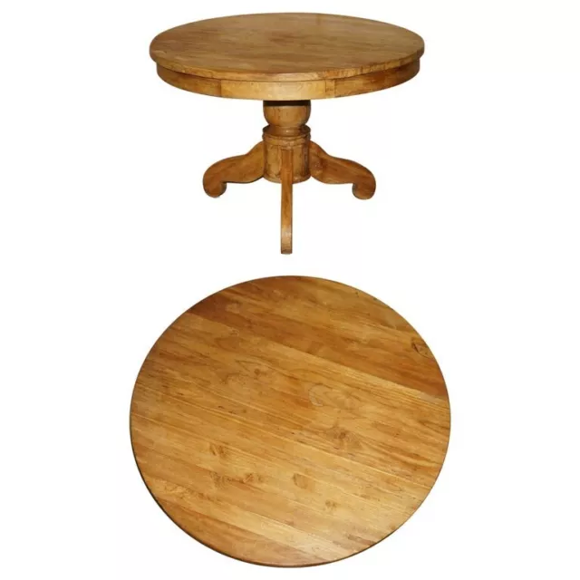 Rustic Solid English Oak Round Four Person Dining Table Lovely Timber Patina