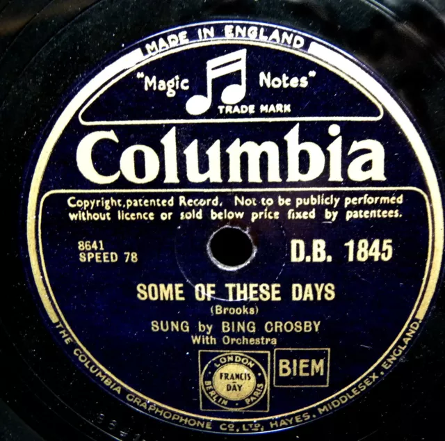 1373/ BING CROSBY-Some of these days-Scat-Gesang-MILLS BROTHERS-78rpm Schellack