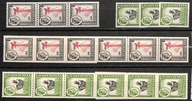 ZA0032 - RHODESIA NYASALAND -  STAMP LOT - SG #  19a*21 + 18a*21  -  MINT MNH