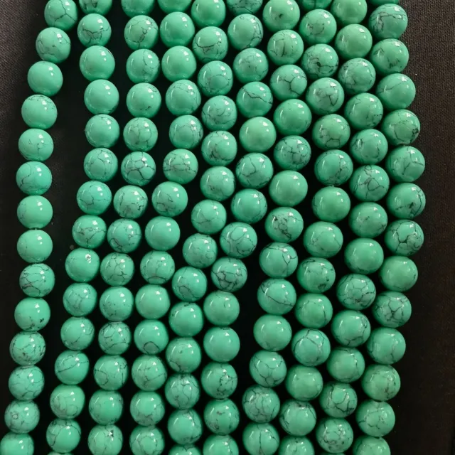6mm turquoise synthetic loose beam diy hand woven material