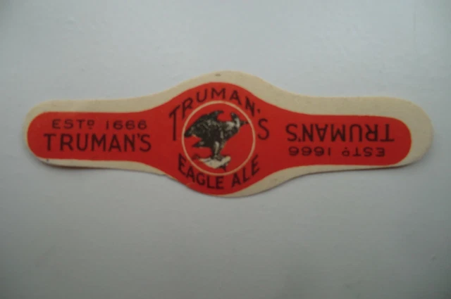 Mint Trumans Eagle Ale Neck Strap Brewery Beer Bottle Label